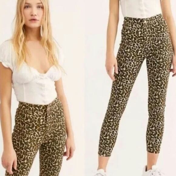 Free People Denim - Free People Leopard Cheetah Size 24 Skinny Jeans